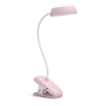 Philips - Lâmpada LED regulável com clipe DONUTCLIP LED/3W/5V 1200 mAh CRI 90 rosa