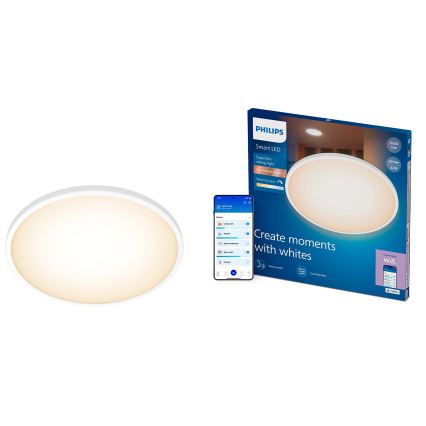 Philips - Luminária de tecto LED dimerizável SUPERSLIM LED/32W/230V 2700-6500K Wi-Fi
