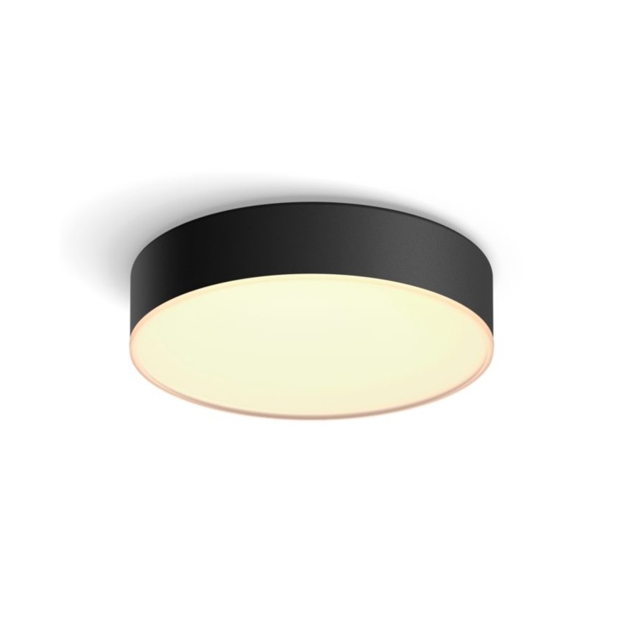 Philips - Plafon dimerizável Hue LED/9,6W/230V 2200-6500K Ø 261 mm preto + comando remoto