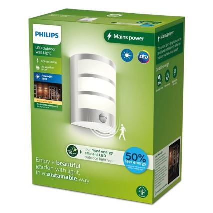 Philips - LED Iluminação de parede exterior com sensor PYTHON LED/3,8W/230V IP44