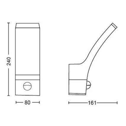 Philips - LED Iluminação de parede exterior com sensor SPLAY LED/3,8W/230V IP44