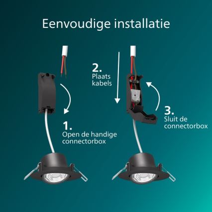 Philips - Luminária de embutir LED dimerizável CILANTRO LED/5W/230V 4000K preta