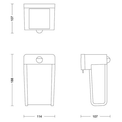 Philips - Luminária de parede solar LED com sensor SHROUD LED/2,3W/3,7V 600 mAh IP44