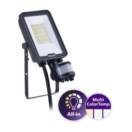 Philips - Refletor LED com sensor de movimento e de crepúsculo LEDINAIRE ALL-IN LED/20W/230V 3000/4000/6500K IP65