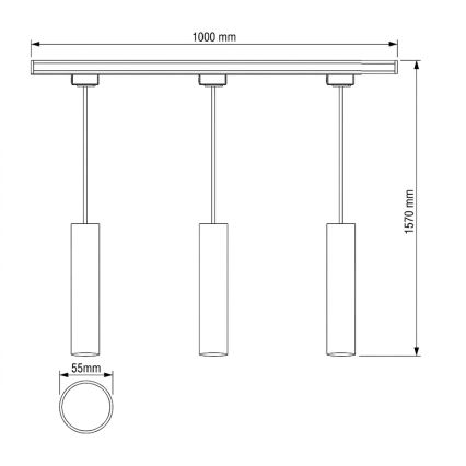 Philips - Lustre LED RGBW regulável, suspenso por cabo para sistema de trilhos EASYLINK HUE, 3x GU10 / 4,7 W / 230 V, 2200-6500 K, 1 m, branco + Hue Bridge