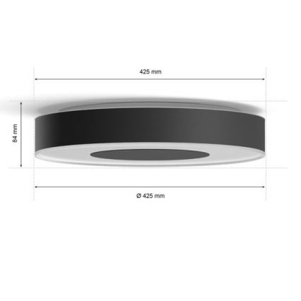 Philips - Candeeiro de tecto LED RGB regulável Hue INFUSE LED/52,5W/230V 2000-6500K Ø 425 mm preto