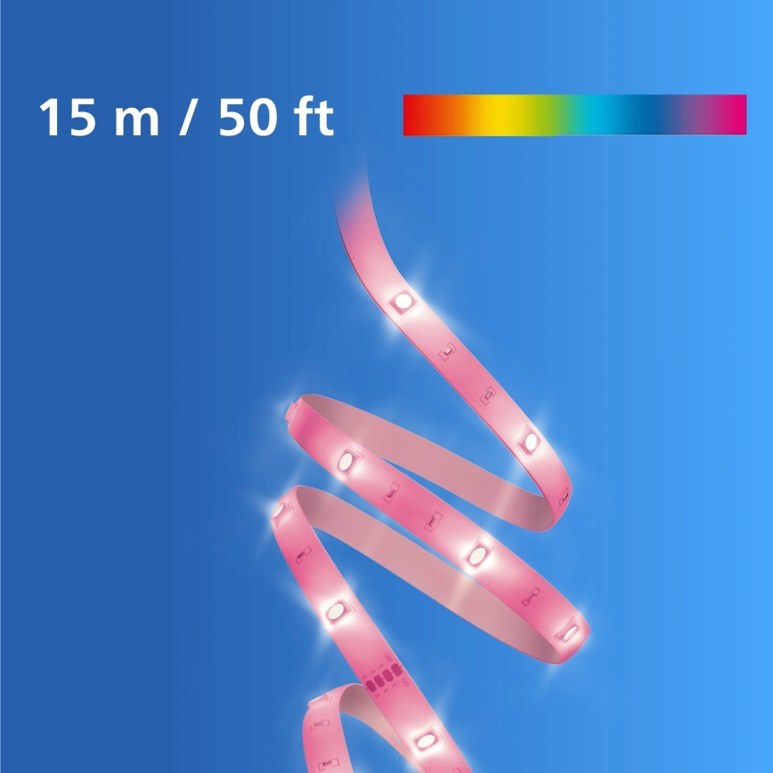 Philips -LED RGB Fita dimerizável SMART STRIP 15m LED/20W/230V 2200-6500K Wi-Fi