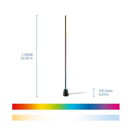 Philips - Candeeiro de pé LED RGBIC regulável GRADIENT LED/9,7W/230V 2200-6500K Wi-Fi