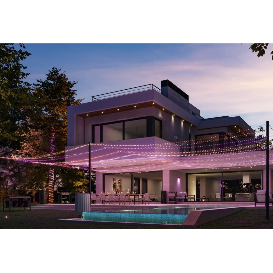 Philips - Cordão de luzes LED RGBW regulável para exterior HUE WHITE AND COLOR AMBIANCE 500xLED 44,4 m 2000-6500K IP54
