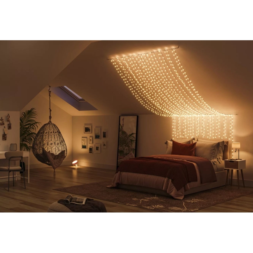 Philips - Cordão de luzes LED RGBW regulável para exterior HUE WHITE AND COLOR AMBIANCE 500xLED 44,4 m 2000-6500K IP54