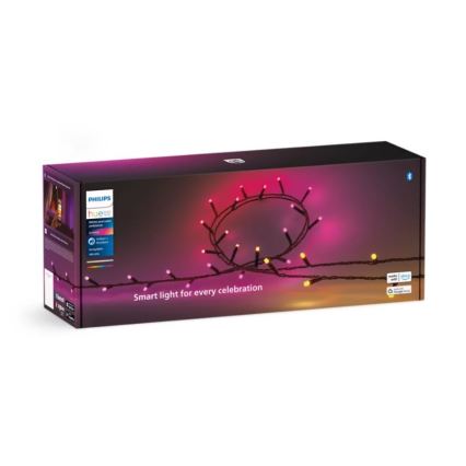 Philips - Cordão de luzes LED RGBW regulável para exterior HUE WHITE AND COLOR AMBIANCE 500xLED 44,4 m 2000-6500K IP54