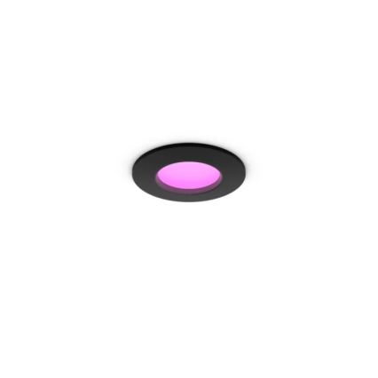 Philips - Luminária de embutir LED RGBW regulável para casa de banho Hue SLIM LED/8,3W/230V 1000-20000K preta P44