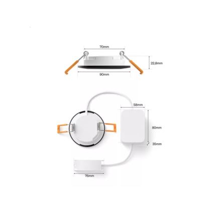 Philips - Luminária de embutir LED RGBW regulável para casa de banho Hue SLIM LED/8,3W/230V 1000-20000K preta P44