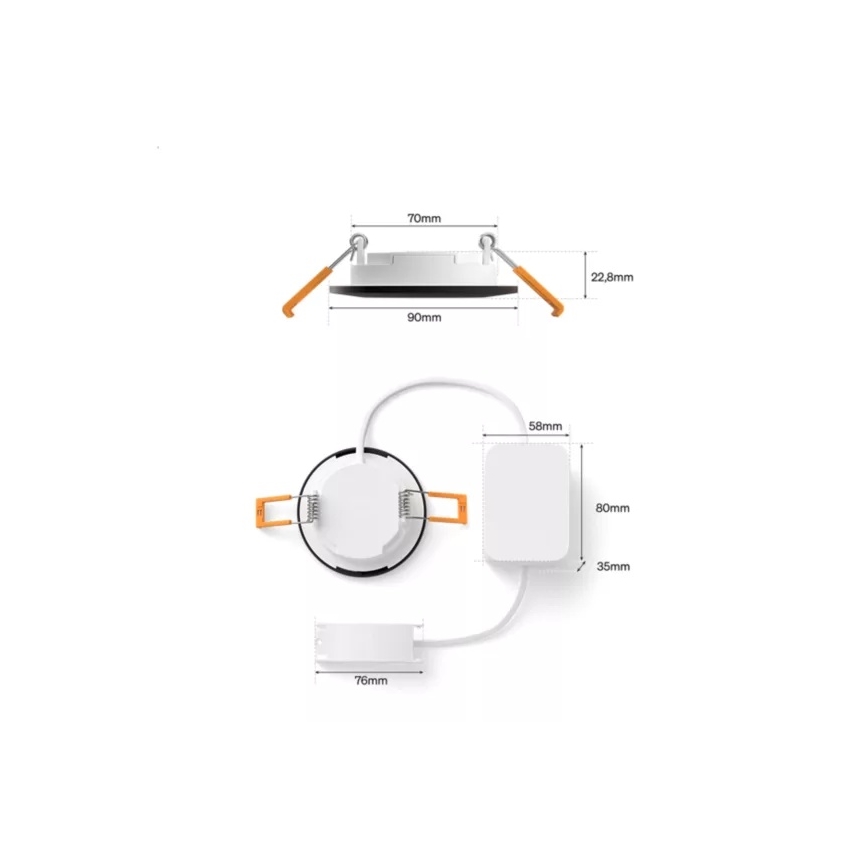 Philips - Luminária de embutir LED RGBW regulável para casa de banho Hue SLIM LED/8,3W/230V 1000-20000K preta P44