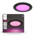 Philips - LED RGBW dimerizável luminária embutida para casa de banho Hue SLIM LED/12W/230V 1000-20000K preta IP44