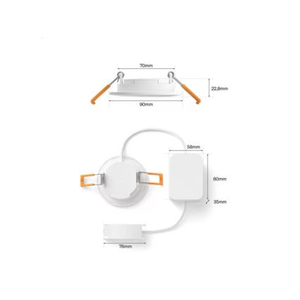 Philips - Luminária embutida de teto LED RGBW regulável para casa de banho Hue SLIM LED/8,3W/230V 1000-20000K branca IP44