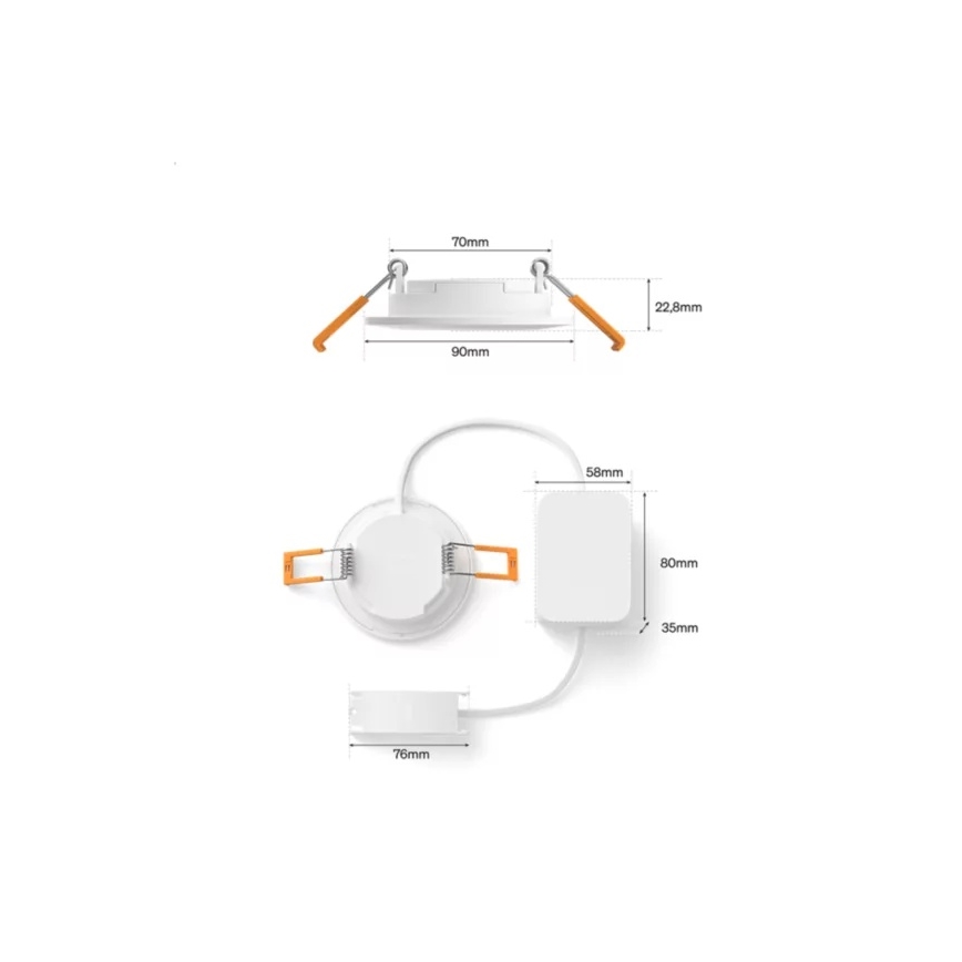 Philips - Luminária embutida de teto LED RGBW regulável para casa de banho Hue SLIM LED/8,3W/230V 1000-20000K branca IP44