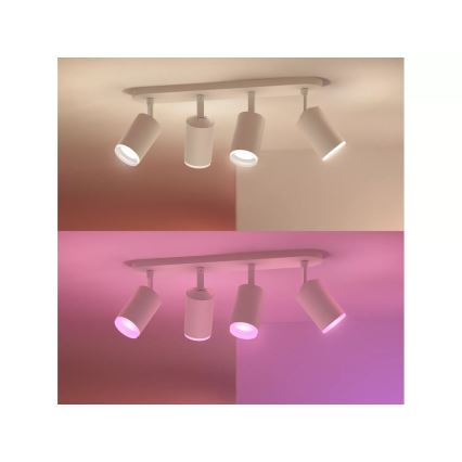 Philips - LED RGBW Foco com regulação Hue FUGATO 4xGU10/4,2W/230V 2000-6500K branco