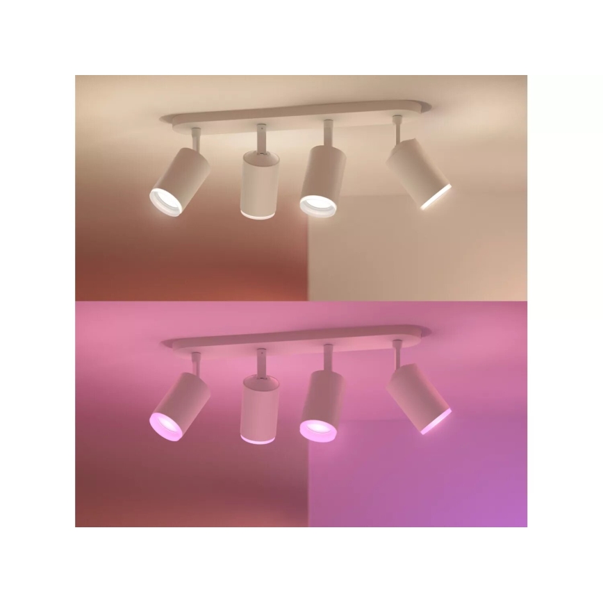 Philips - LED RGBW Foco com regulação Hue FUGATO 4xGU10/4,2W/230V 2000-6500K branco