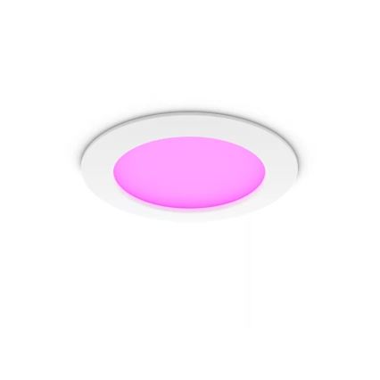 Philips - Luminária de embutir para casa de banho LED RGBW regulável Hue SLIM LED/12W/230V 1000-20000K branca IP44