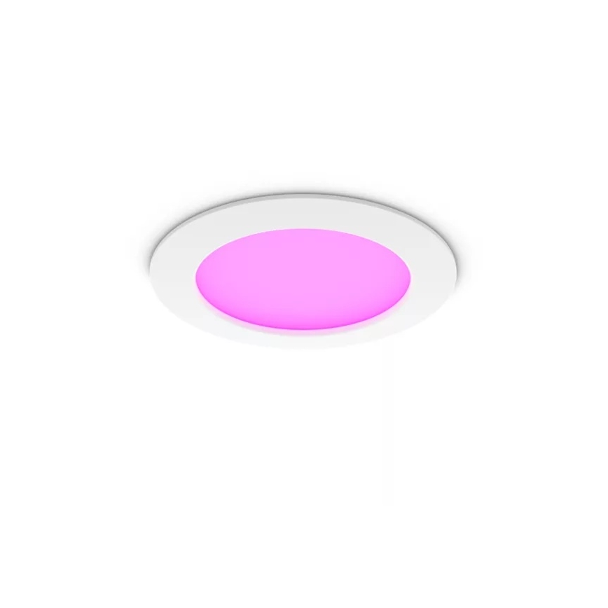 Philips - Luminária de embutir para casa de banho LED RGBW regulável Hue SLIM LED/12W/230V 1000-20000K branca IP44