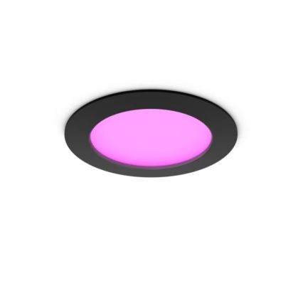 Philips - LED RGBW dimerizável luminária embutida para casa de banho Hue SLIM LED/12W/230V 1000-20000K preta IP44