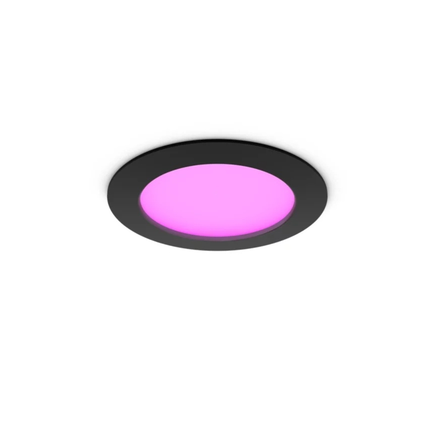 Philips - LED RGBW dimerizável luminária embutida para casa de banho Hue SLIM LED/12W/230V 1000-20000K preta IP44