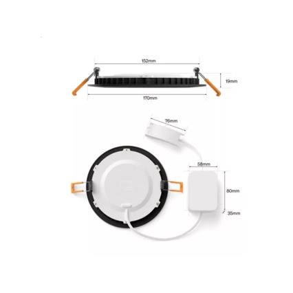 Philips - LED RGBW dimerizável luminária embutida para casa de banho Hue SLIM LED/12W/230V 1000-20000K preta IP44