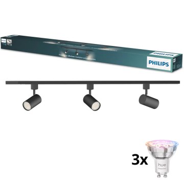 Philips - LED RGBW Spot regulável para sistema de calha EASYLINK HUE 3xGU10/4,7W/230V 2200-6500K 1m preto