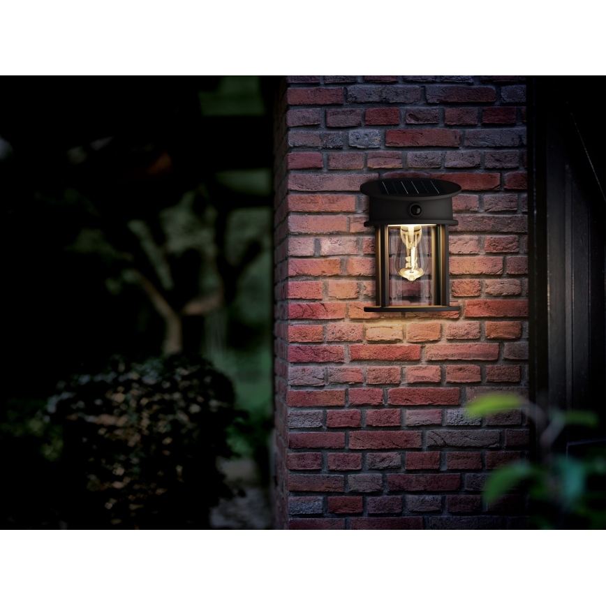 Philips - Luminária de parede solar LED com sensor de movimento e crepúsculo GERI LED/3,2W/3,7V 2600 mAh 2700K IP44