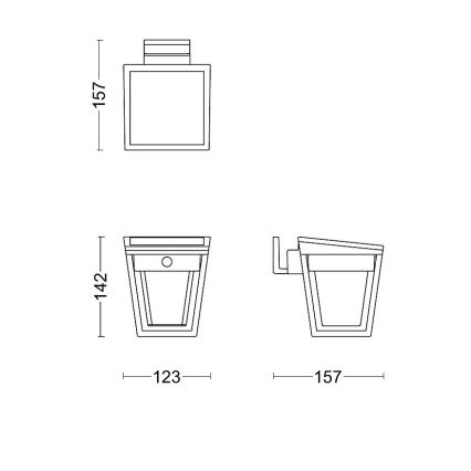 Philips - Luminária de parede solar LED com sensor de movimento e crepúsculo NISSA LED/1,8W/3,7V 2600 mAh 3000K IP44