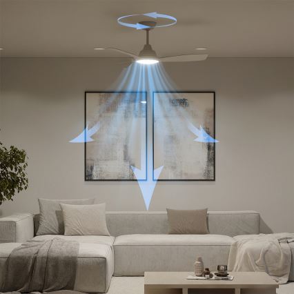 Philips - Ventilador de teto LED dimerizável OLAS LED/24W/230V Ø 106 cm branco + comando remoto