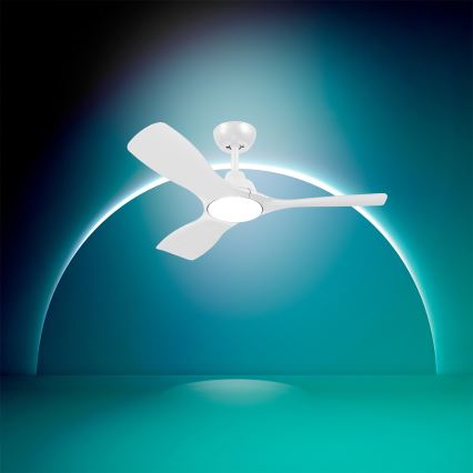 Philips - Ventilador de teto LED dimerizável OLAS LED/24W/230V Ø 106 cm branco + comando remoto