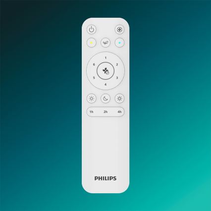 Philips - Ventilador de tecto LED regulável OLAS LED/24W/230V Ø 132 cm preto/castanho + controlo remoto