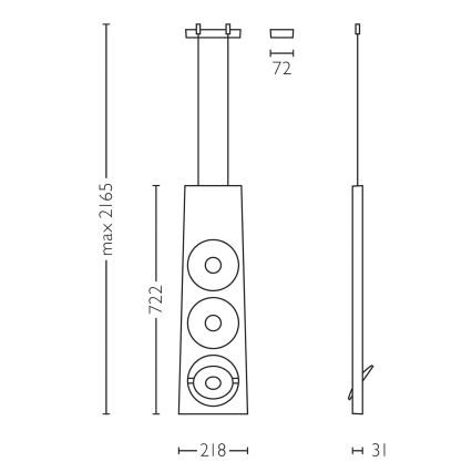 Philips Lirio 40609/31/16 - Candelabro num fio fosco LED CIRCULIS 3xLED/13W/230V