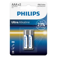 Philips LR03E2B/10 - 2 pçs Pilha alcalina AAA ULTRA ALKALINE 1,5V