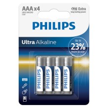 Philips LR03E4B/10 - 4 pçs Pilha alcalina AAA ULTRA ALKALINE 1,5V 1250mAh