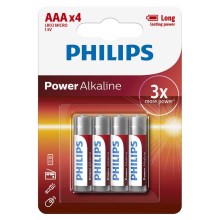 Philips LR03P4B/10 - 4 pçs Pilha alcalina AAA POWER ALKALINE 1,5V 1150mAh