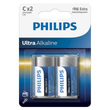 Philips LR14E2B/10 - 2 pçs Pilha alcalina C ULTRA ALKALINE 1,5V