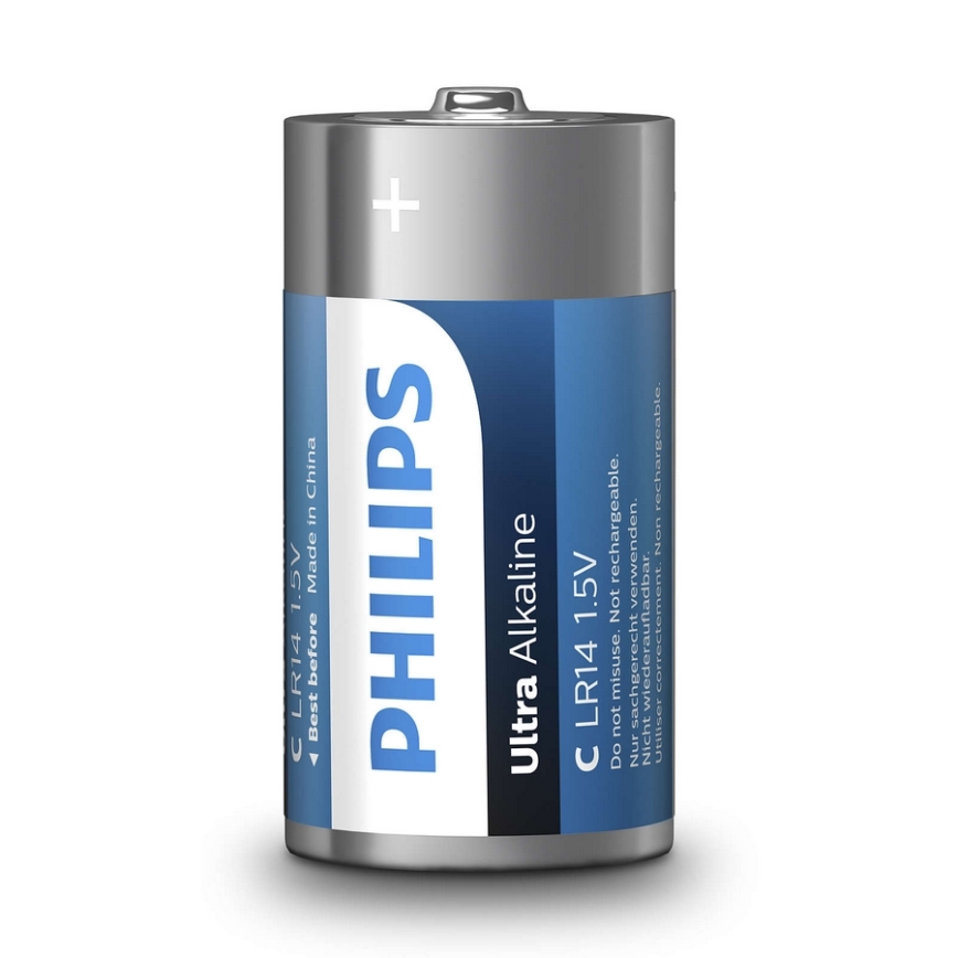 Philips LR14E2B/10 - 2 unidades Pilha alcalina C ULTRA ALKALINE 1,5V 7500mAh