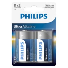Philips LR20E2B/10 - 2 pçs Pilha alcalina D ULTRA ALKALINE 1,5V