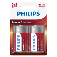 Philips LR20P2B/10 - 2 pçs Pilha alcalina D POWER ALKALINE 1,5V