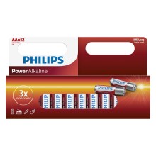 Philips LR6P12W/10 - 12 pçs Pilha alcalina AA POWER ALKALINE 1,5V 2600mAh