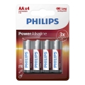 Philips LR6P4B/10 - 4 unidades Pilha alcalina AA POWER ALKALINE 1,5V 2600mAh