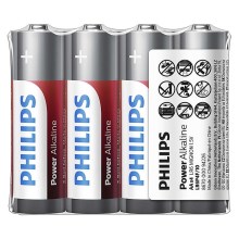Philips LR6P4F/10 - 4 pçs Pilha alcalina AA POWER ALKALINE 1,5V 2600mAh