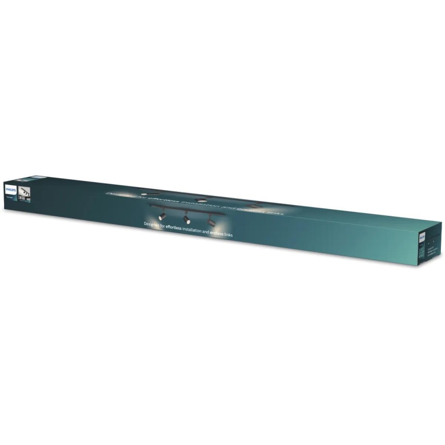 Philips - Luminária com 3 focos para sistema de trilho EASYLINK 3xGU10/7W/230V 1m preta