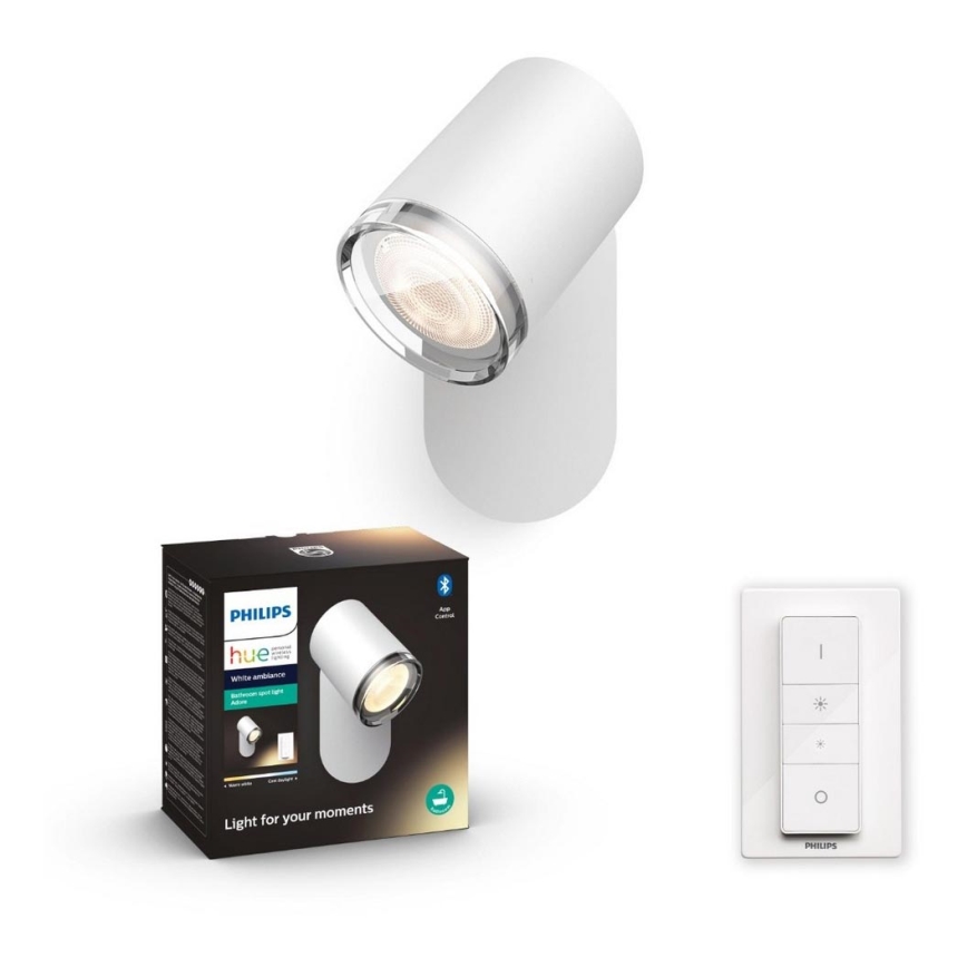 Philips - Luminária de banheiro LED dimmerizável Hue ADORE 1xGU10/5W/230V IP44 + controlo remoto