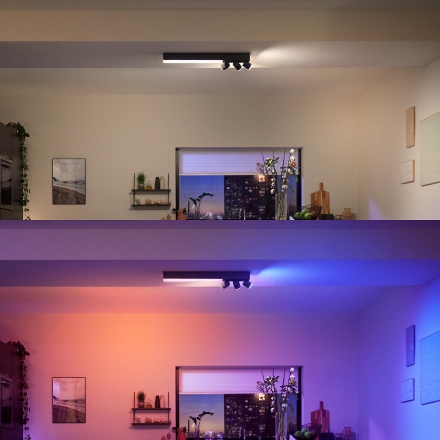 Philips - Luminária de embutir LED RGBW regulável LED/25W/230V + 3xGU10/5,7W