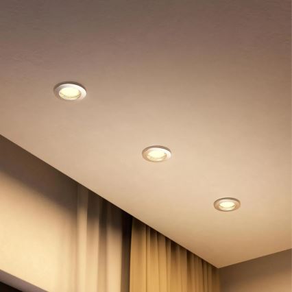 Philips - Luminária LED RGBW encastrável e dimerizável PERIDOT 1xGU10/6,5W/230V 2700-6500K prateada