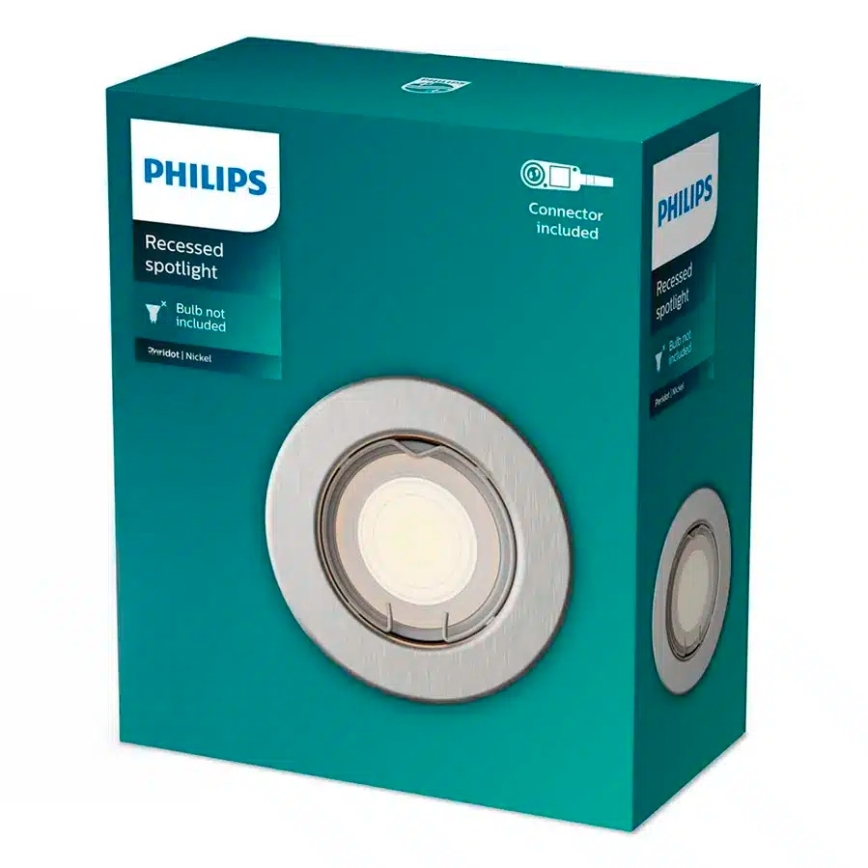 Philips - Luminária LED RGBW encastrável e dimerizável PERIDOT 1xGU10/6,5W/230V 2700-6500K prateada